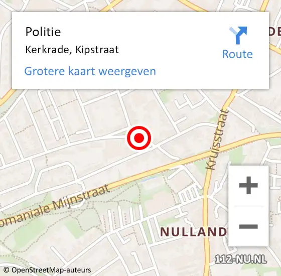 Locatie op kaart van de 112 melding: Politie Kerkrade, Kipstraat op 8 mei 2022 12:51