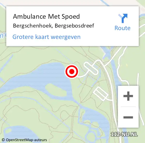 Locatie op kaart van de 112 melding: Ambulance Met Spoed Naar Bergschenhoek, Bergsebosdreef op 8 mei 2022 13:30
