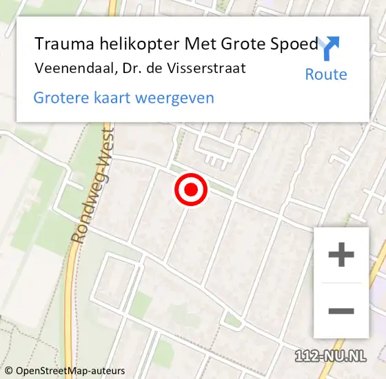 Locatie op kaart van de 112 melding: Trauma helikopter Met Grote Spoed Naar Veenendaal, Dr. de Visserstraat op 8 mei 2022 13:53