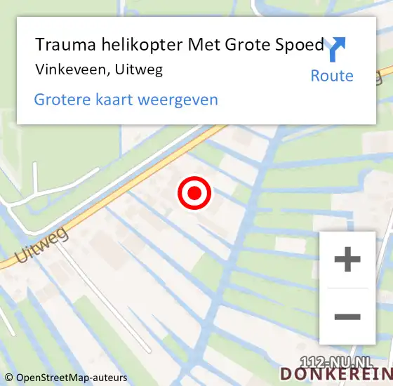 Locatie op kaart van de 112 melding: Trauma helikopter Met Grote Spoed Naar Vinkeveen, Uitweg op 8 mei 2022 14:14