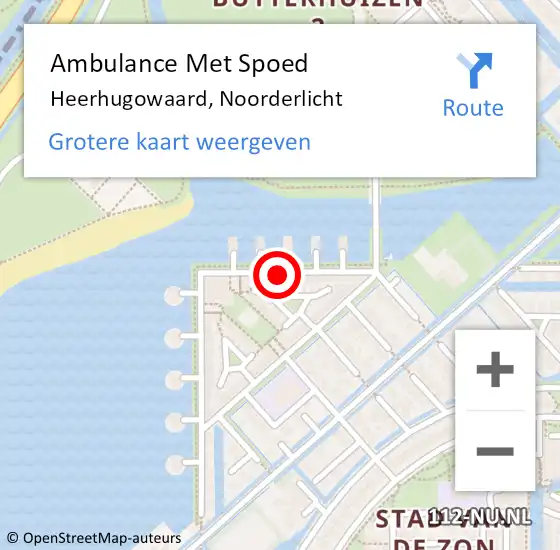 Locatie op kaart van de 112 melding: Ambulance Met Spoed Naar Heerhugowaard, Noorderlicht op 8 mei 2022 14:51