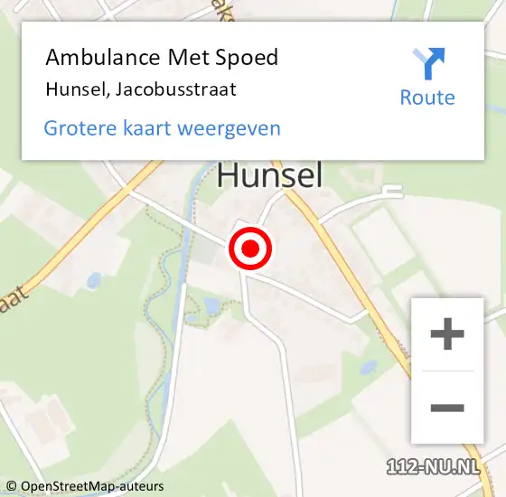 Locatie op kaart van de 112 melding: Ambulance Met Spoed Naar Hunsel, Jacobusstraat op 8 mei 2022 15:11