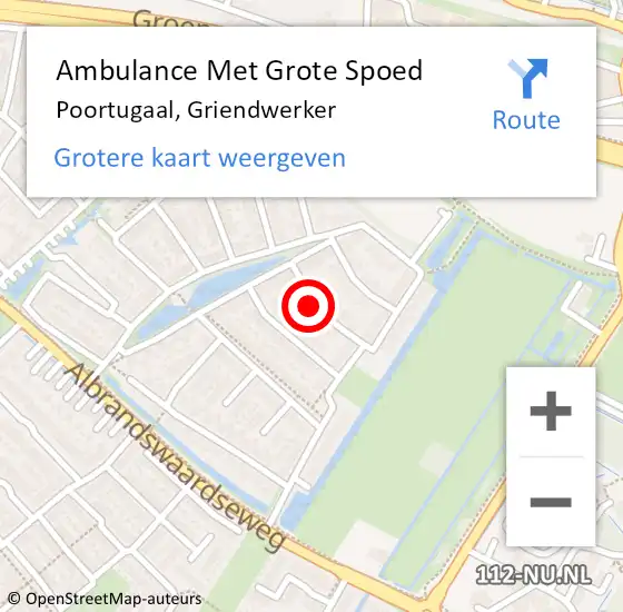 Locatie op kaart van de 112 melding: Ambulance Met Grote Spoed Naar Poortugaal, Griendwerker op 8 mei 2022 15:46