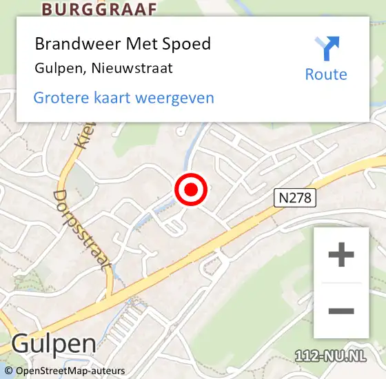 Locatie op kaart van de 112 melding: Brandweer Met Spoed Naar Gulpen, Nieuwstraat op 8 mei 2022 16:03