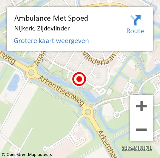 Locatie op kaart van de 112 melding: Ambulance Met Spoed Naar Nijkerk, Zijdevlinder op 8 mei 2022 16:41