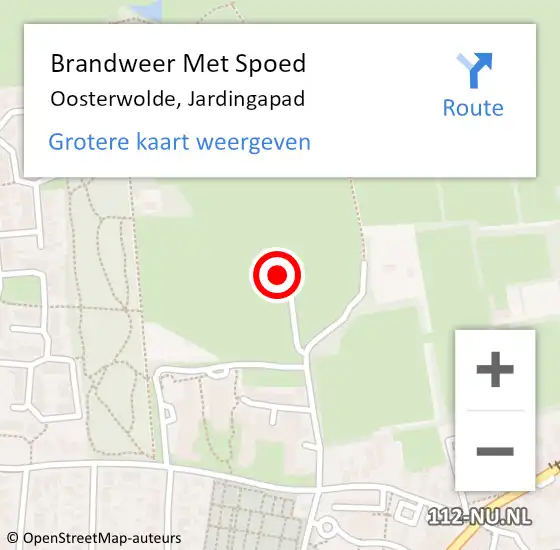 Locatie op kaart van de 112 melding: Brandweer Met Spoed Naar Oosterwolde, Jardingapad op 8 mei 2022 16:41