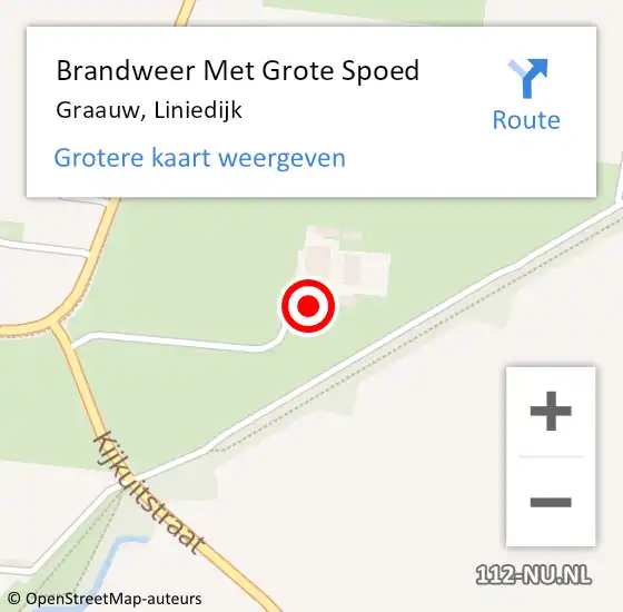 Locatie op kaart van de 112 melding: Brandweer Met Grote Spoed Naar Graauw, Liniedijk op 8 mei 2022 16:44