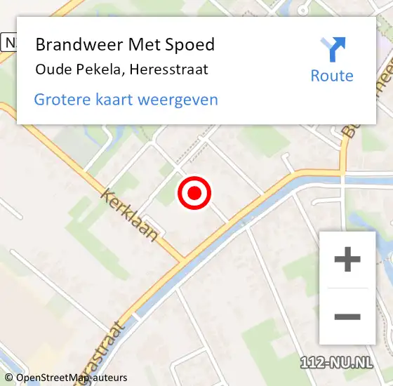 Locatie op kaart van de 112 melding: Brandweer Met Spoed Naar Oude Pekela, Heresstraat op 8 mei 2022 17:15