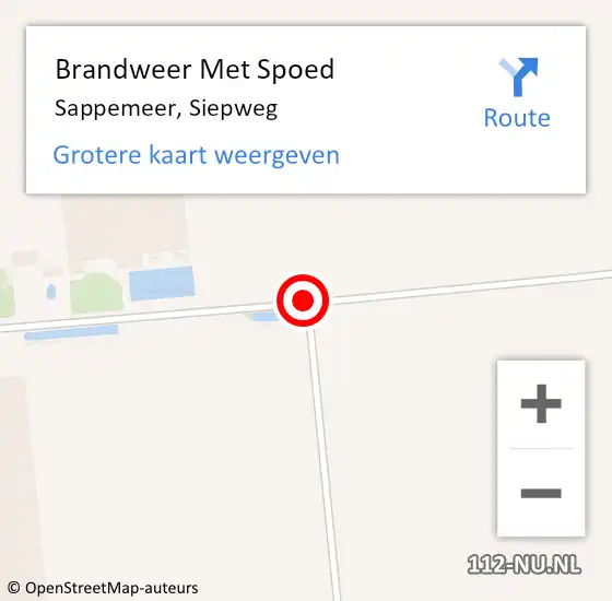 Locatie op kaart van de 112 melding: Brandweer Met Spoed Naar Sappemeer, Siepweg op 16 juli 2014 18:48
