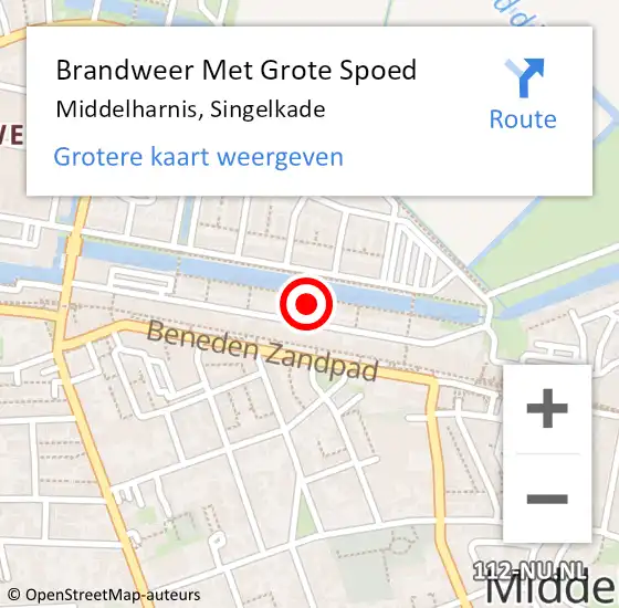 Locatie op kaart van de 112 melding: Brandweer Met Grote Spoed Naar Middelharnis, Singelkade op 8 mei 2022 17:23