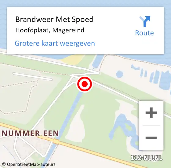 Locatie op kaart van de 112 melding: Brandweer Met Spoed Naar Hoofdplaat, Magereind op 8 mei 2022 17:24