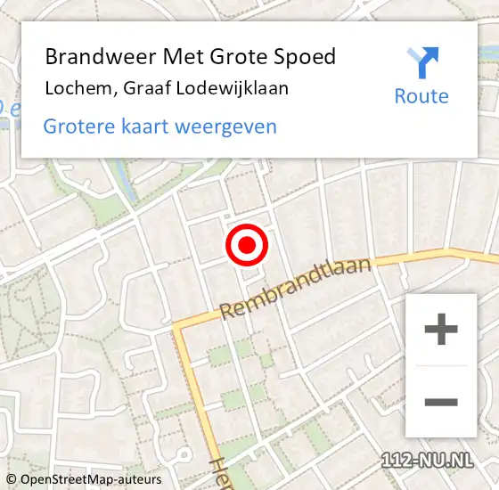 Locatie op kaart van de 112 melding: Brandweer Met Grote Spoed Naar Lochem, Graaf Lodewijklaan op 8 mei 2022 18:17