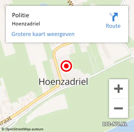 Locatie op kaart van de 112 melding: Politie Hoenzadriel op 16 juli 2014 18:54