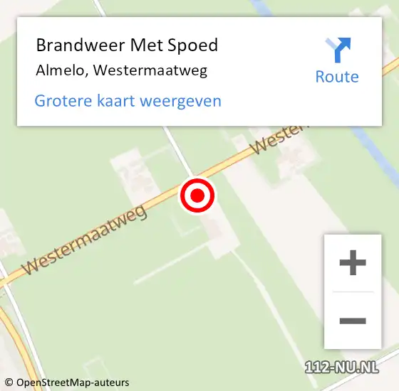 Locatie op kaart van de 112 melding: Brandweer Met Spoed Naar Almelo, Westermaatweg op 8 mei 2022 18:56