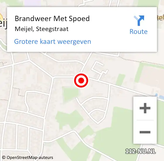 Locatie op kaart van de 112 melding: Brandweer Met Spoed Naar Meijel, Steegstraat op 8 mei 2022 18:59