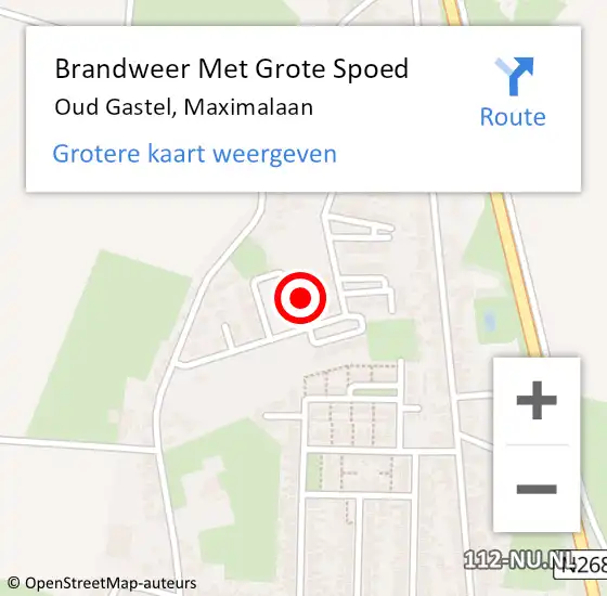 Locatie op kaart van de 112 melding: Brandweer Met Grote Spoed Naar Oud Gastel, Maximalaan op 8 mei 2022 19:05