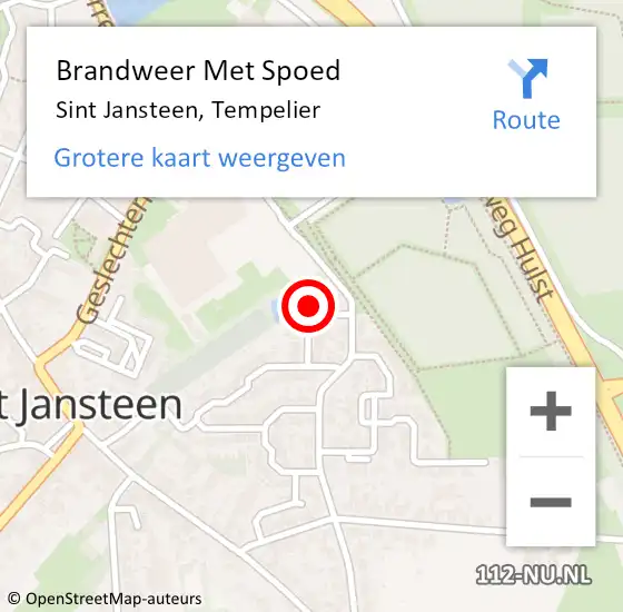 Locatie op kaart van de 112 melding: Brandweer Met Spoed Naar Sint Jansteen, Tempelier op 8 mei 2022 19:28