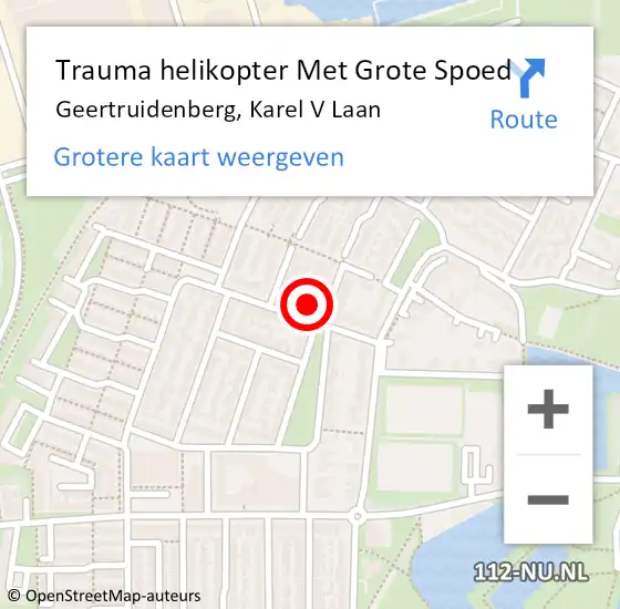 Locatie op kaart van de 112 melding: Trauma helikopter Met Grote Spoed Naar Geertruidenberg, Karel V Laan op 8 mei 2022 19:59