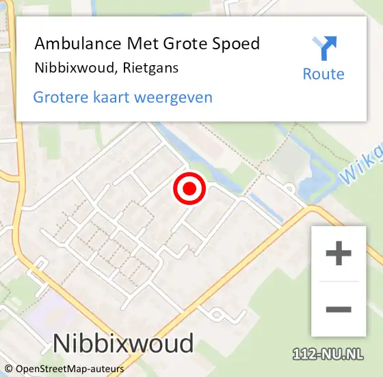 Locatie op kaart van de 112 melding: Ambulance Met Grote Spoed Naar Nibbixwoud, Rietgans op 8 mei 2022 20:44