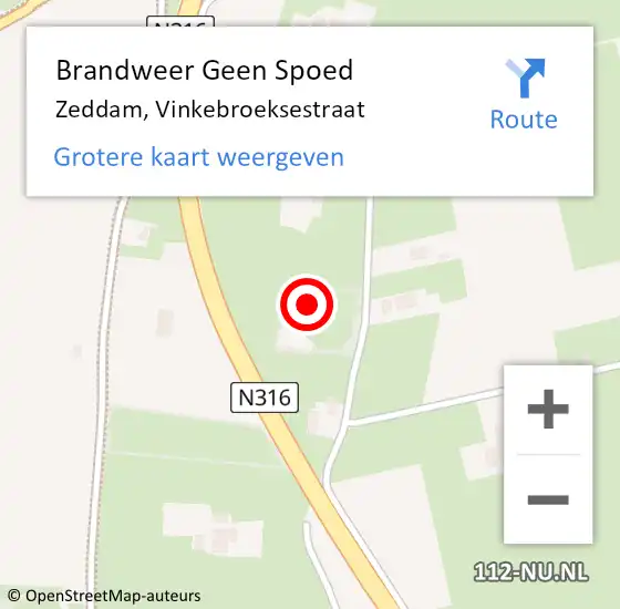 Locatie op kaart van de 112 melding: Brandweer Geen Spoed Naar Zeddam, Vinkebroeksestraat op 8 mei 2022 20:56