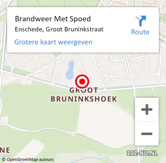 Locatie op kaart van de 112 melding: Brandweer Met Spoed Naar Enschede, Groot Bruninkstraat op 8 mei 2022 21:12