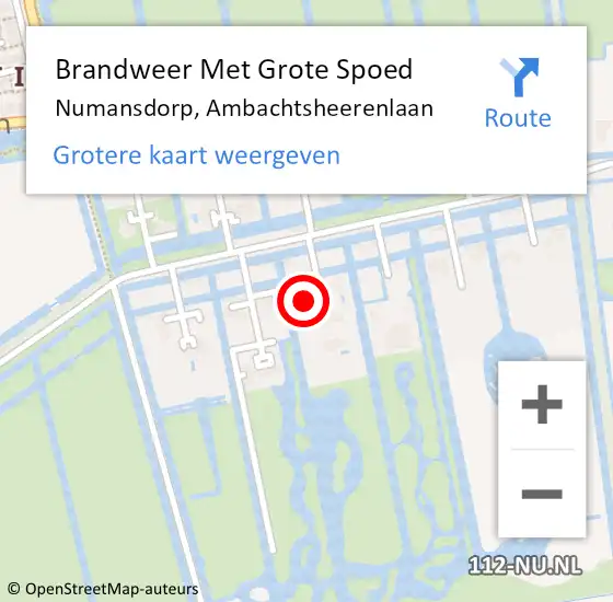 Locatie op kaart van de 112 melding: Brandweer Met Grote Spoed Naar Numansdorp, Ambachtsheerenlaan op 8 mei 2022 21:35