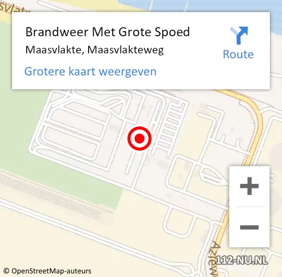 Locatie op kaart van de 112 melding: Brandweer Met Grote Spoed Naar Maasvlakte, Maasvlakteweg op 9 mei 2022 07:11