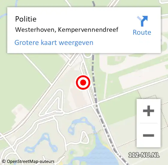 Locatie op kaart van de 112 melding: Politie Westerhoven, Kempervennendreef op 9 mei 2022 08:08