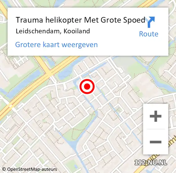 Locatie op kaart van de 112 melding: Trauma helikopter Met Grote Spoed Naar Leidschendam, Kooiland op 9 mei 2022 08:23