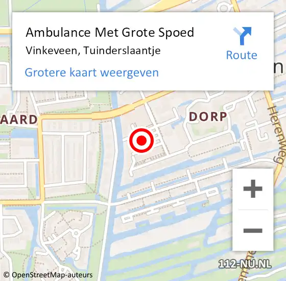 Locatie op kaart van de 112 melding: Ambulance Met Grote Spoed Naar Vinkeveen, Tuinderslaantje op 9 mei 2022 09:31