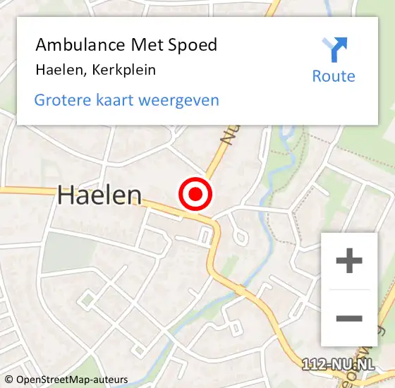 Locatie op kaart van de 112 melding: Ambulance Met Spoed Naar Haelen, Kerkplein op 9 mei 2022 09:50