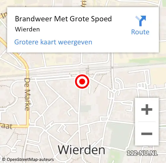 Locatie op kaart van de 112 melding: Brandweer Met Grote Spoed Naar Wierden op 9 mei 2022 09:53