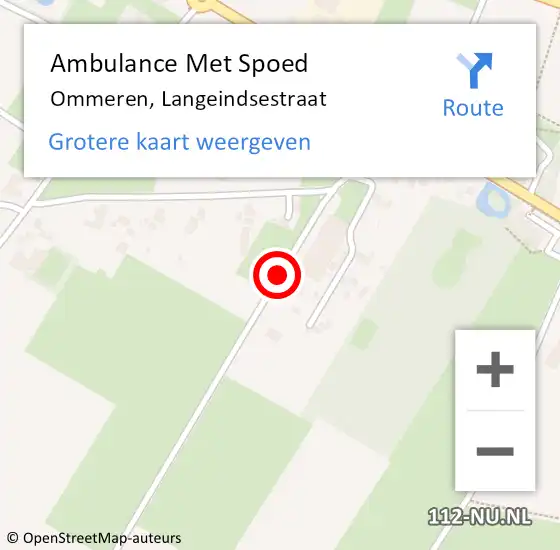 Locatie op kaart van de 112 melding: Ambulance Met Spoed Naar Ommeren, Langeindsestraat op 16 juli 2014 19:52