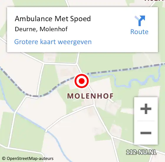 Locatie op kaart van de 112 melding: Ambulance Met Spoed Naar Deurne, Molenhof op 16 juli 2014 19:54