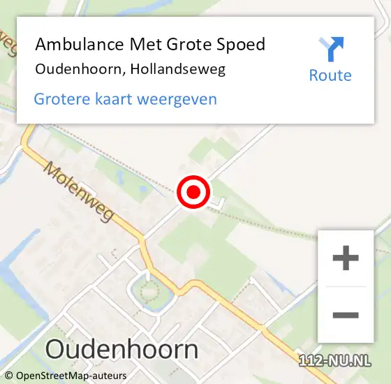 Locatie op kaart van de 112 melding: Ambulance Met Grote Spoed Naar Oudenhoorn, Hollandseweg op 9 mei 2022 10:54