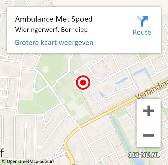 Locatie op kaart van de 112 melding: Ambulance Met Spoed Naar Wieringerwerf, Borndiep op 9 mei 2022 11:33