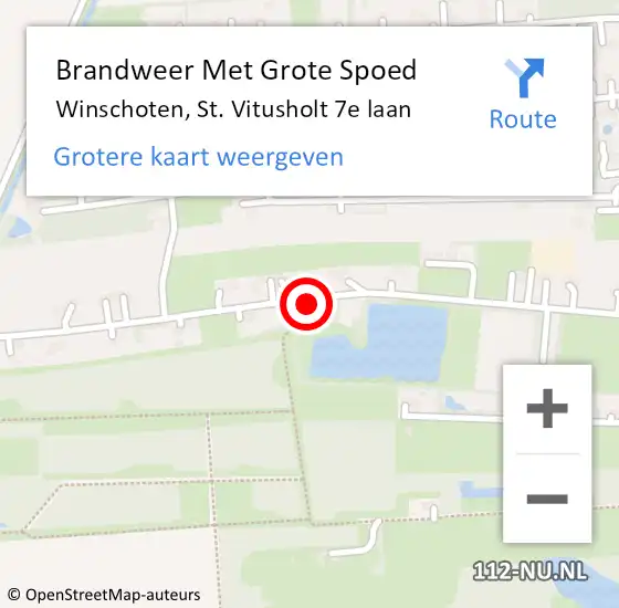 Locatie op kaart van de 112 melding: Brandweer Met Grote Spoed Naar Winschoten, St. Vitusholt 7e laan op 9 mei 2022 12:22