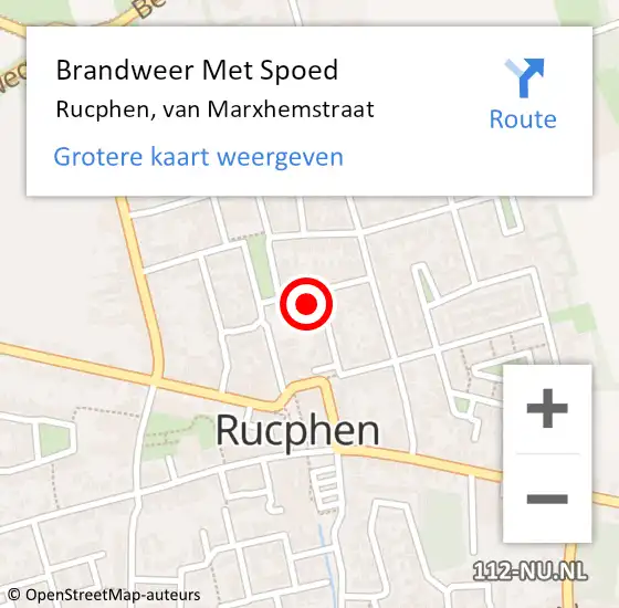 Locatie op kaart van de 112 melding: Brandweer Met Spoed Naar Rucphen, van Marxhemstraat op 9 mei 2022 12:46