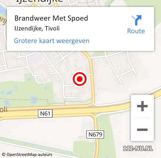 Locatie op kaart van de 112 melding: Brandweer Met Spoed Naar IJzendijke, Tivoli op 9 mei 2022 13:16