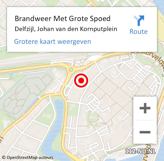 Locatie op kaart van de 112 melding: Brandweer Met Grote Spoed Naar Delfzijl, Johan van den Kornputplein op 9 mei 2022 13:27