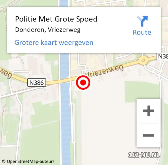 Locatie op kaart van de 112 melding: Politie Met Grote Spoed Naar Donderen, Vriezerweg op 9 mei 2022 13:30