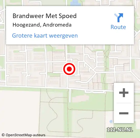 Locatie op kaart van de 112 melding: Brandweer Met Spoed Naar Hoogezand, Andromeda op 9 mei 2022 13:59