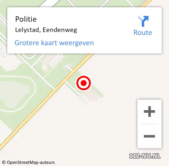 Locatie op kaart van de 112 melding: Politie Lelystad, Eendenweg op 9 mei 2022 14:01