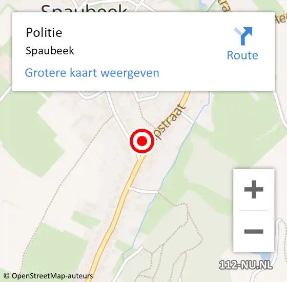 Locatie op kaart van de 112 melding: Politie Spaubeek op 9 mei 2022 14:15