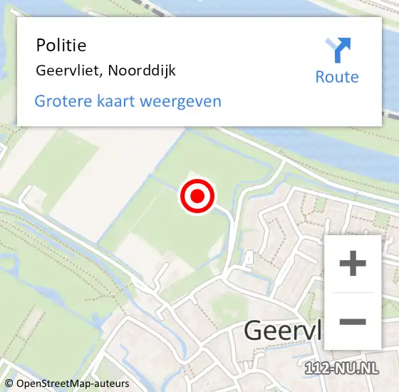 Locatie op kaart van de 112 melding: Politie Geervliet, Noorddijk op 9 mei 2022 14:20