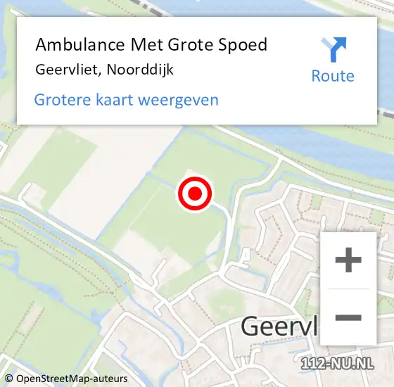 Locatie op kaart van de 112 melding: Ambulance Met Grote Spoed Naar Geervliet, Noorddijk op 9 mei 2022 14:22