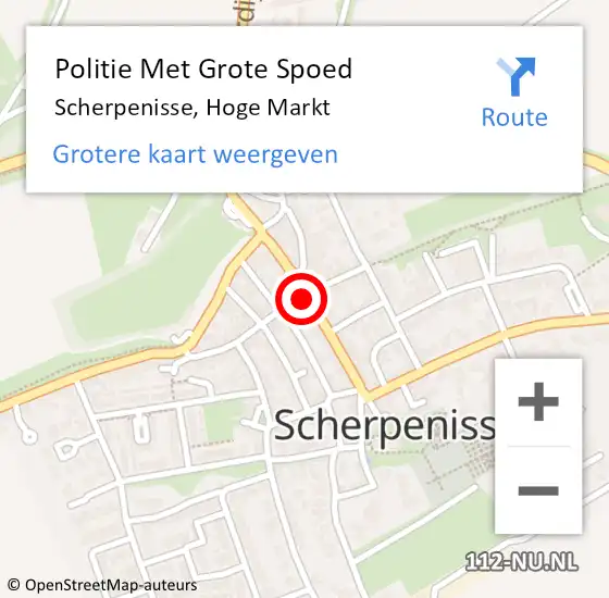 Locatie op kaart van de 112 melding: Politie Met Grote Spoed Naar Scherpenisse, Hoge Markt op 9 mei 2022 14:27