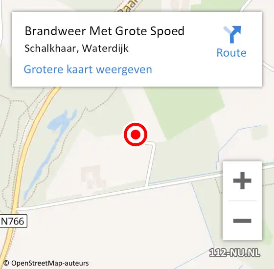 Locatie op kaart van de 112 melding: Brandweer Met Grote Spoed Naar Schalkhaar, Waterdijk op 9 mei 2022 14:34