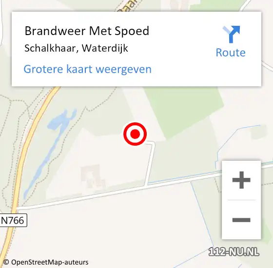 Locatie op kaart van de 112 melding: Brandweer Met Spoed Naar Schalkhaar, Waterdijk op 9 mei 2022 15:29