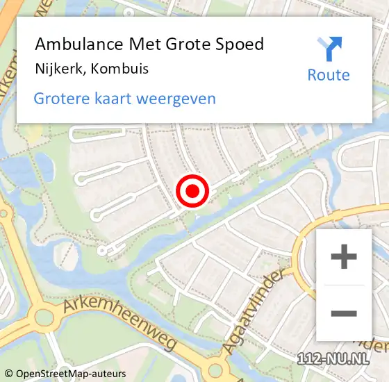 Locatie op kaart van de 112 melding: Ambulance Met Grote Spoed Naar Nijkerk, Kombuis op 9 mei 2022 15:37